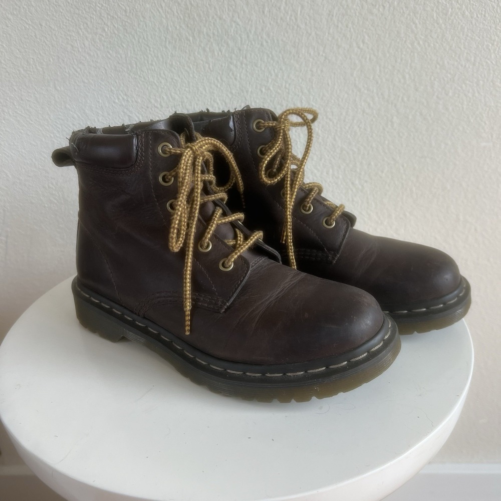 Dr Martens Brown Leather Lace Up Boot Men's 6 Womens 7 EU 38 Work Outdoor Flawed